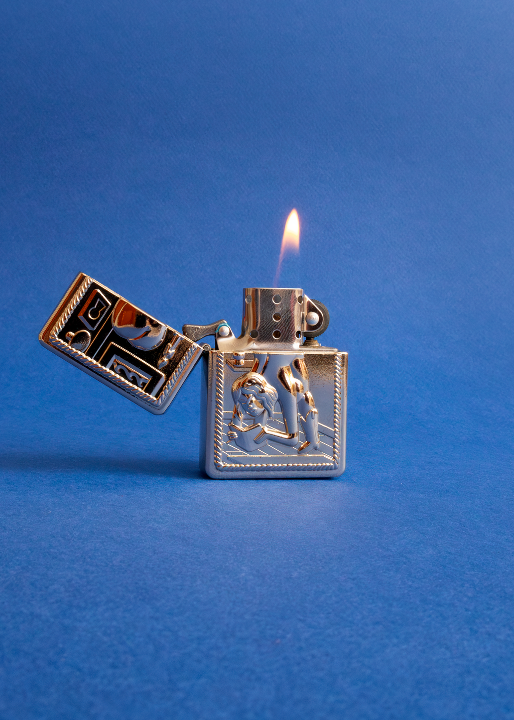 Horny Cowgirl Lighter - Silver