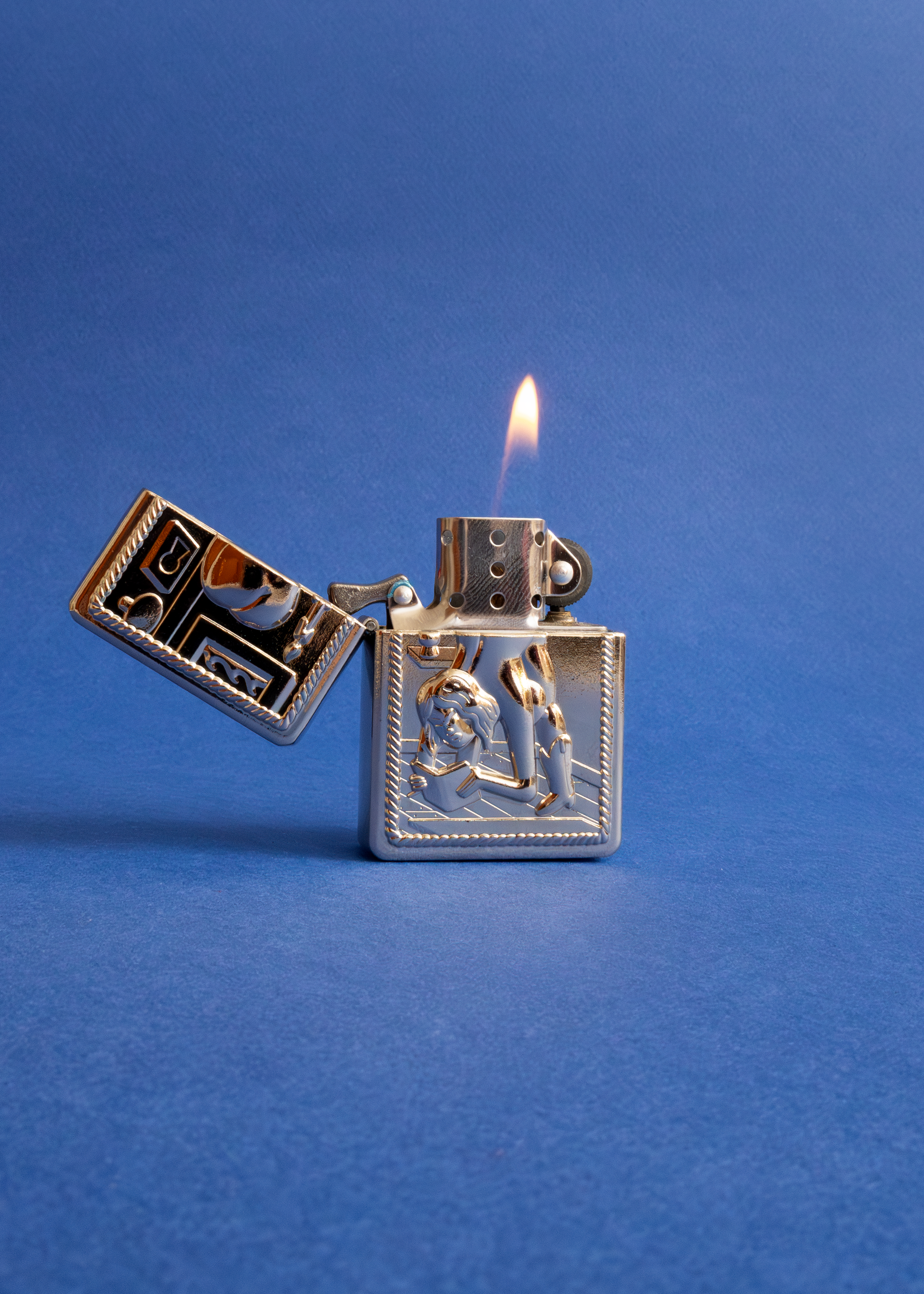 Horny Cowgirl Lighter - Silver