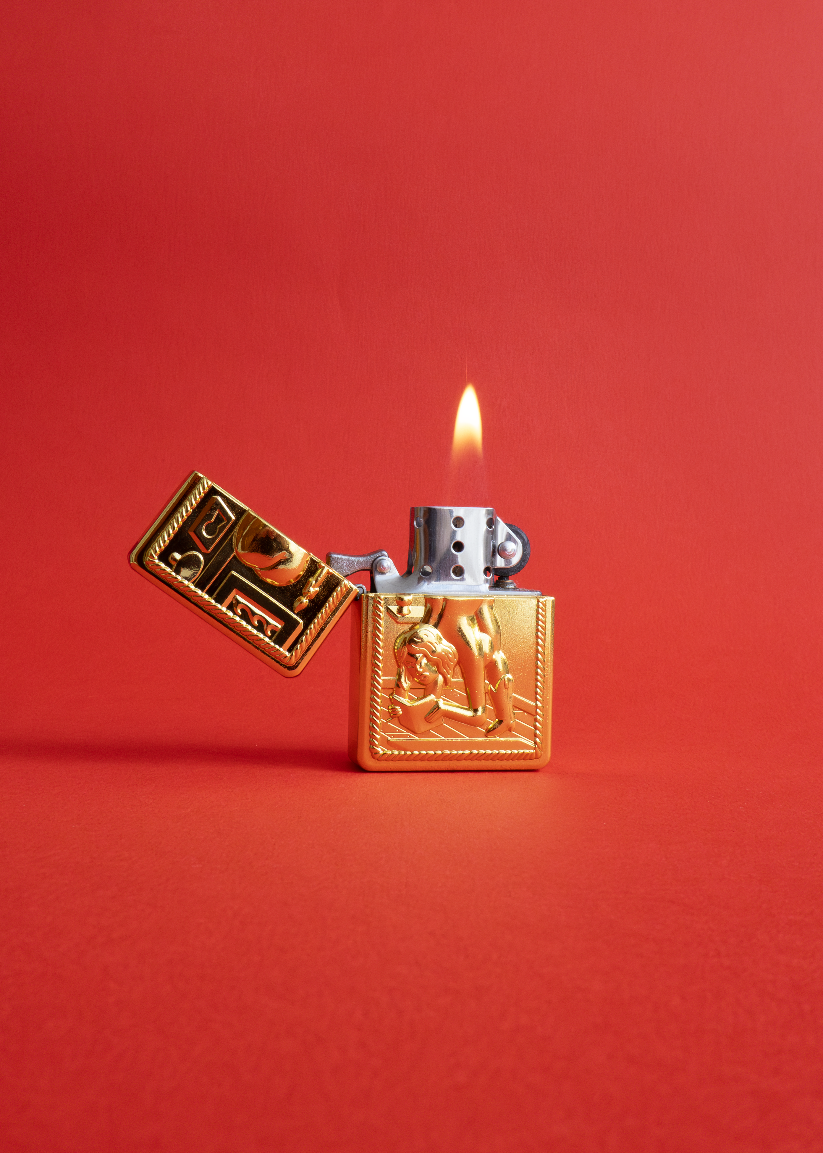 Horny Cowgirl Lighter - Gold