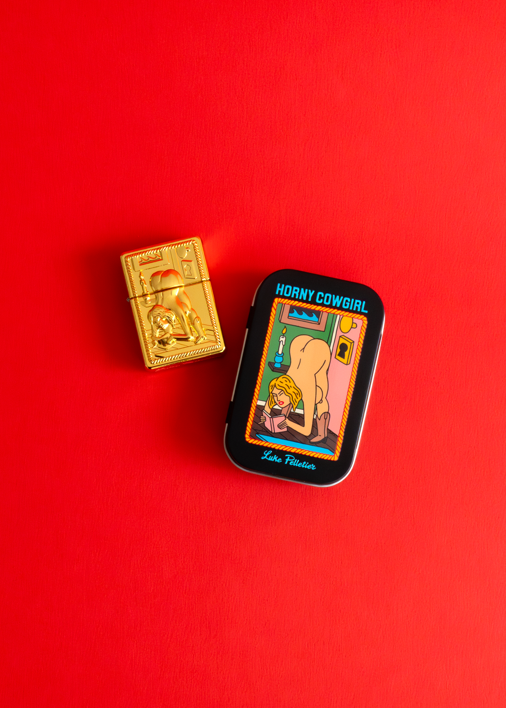 Horny Cowgirl Lighter - Gold