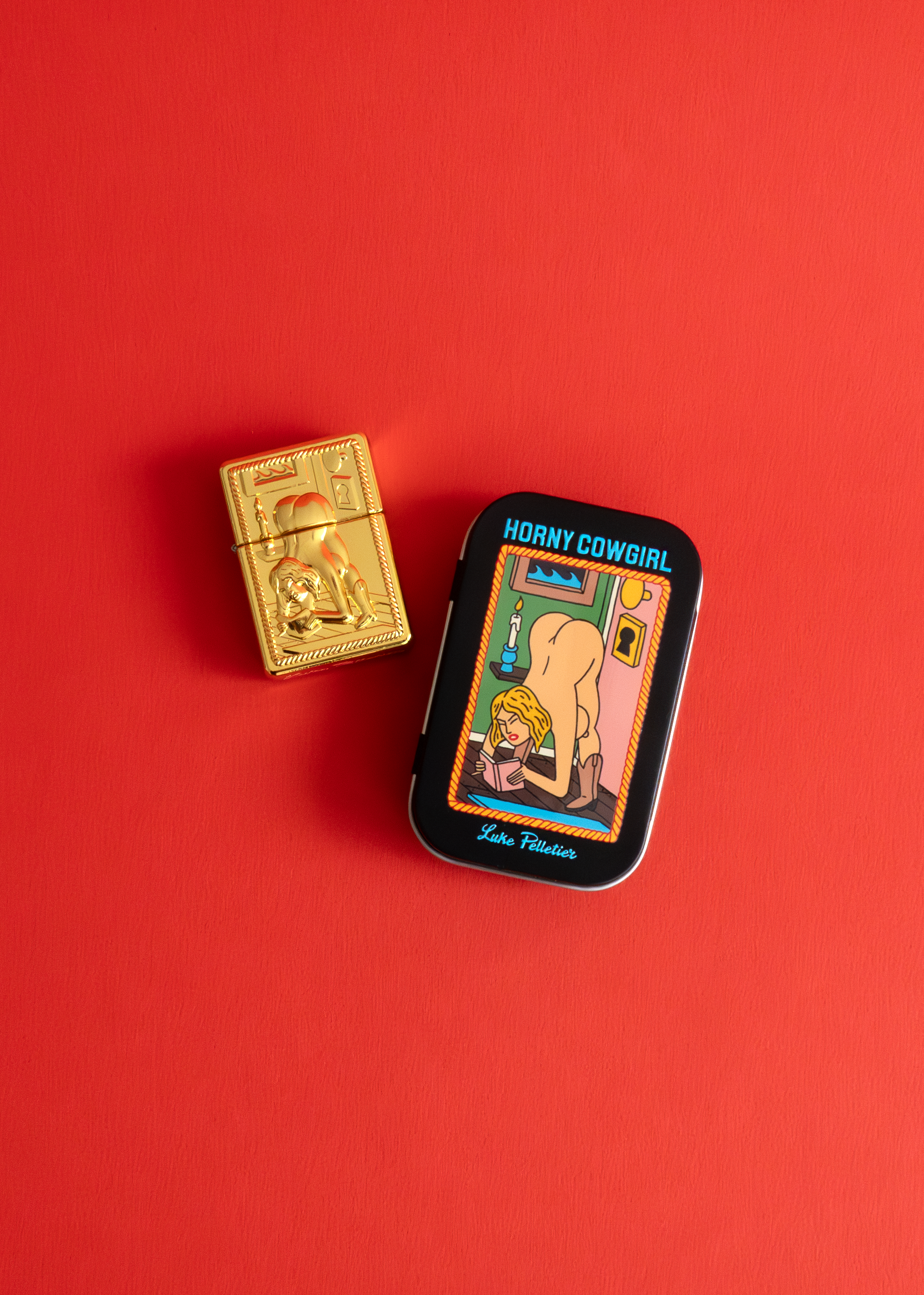Horny Cowgirl Lighter - Gold